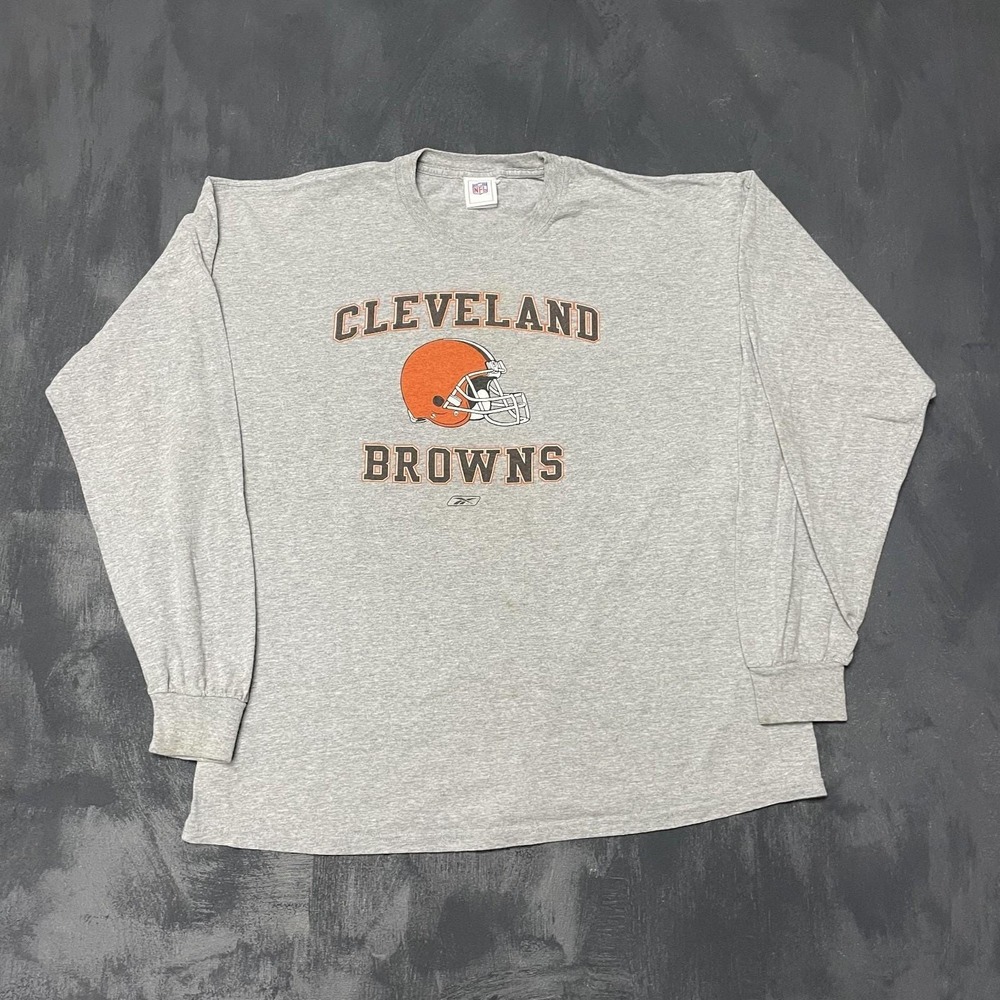 Vintage Cleveland Browns Long Sleeve Shirt Mens XL Grey 1990s NFL